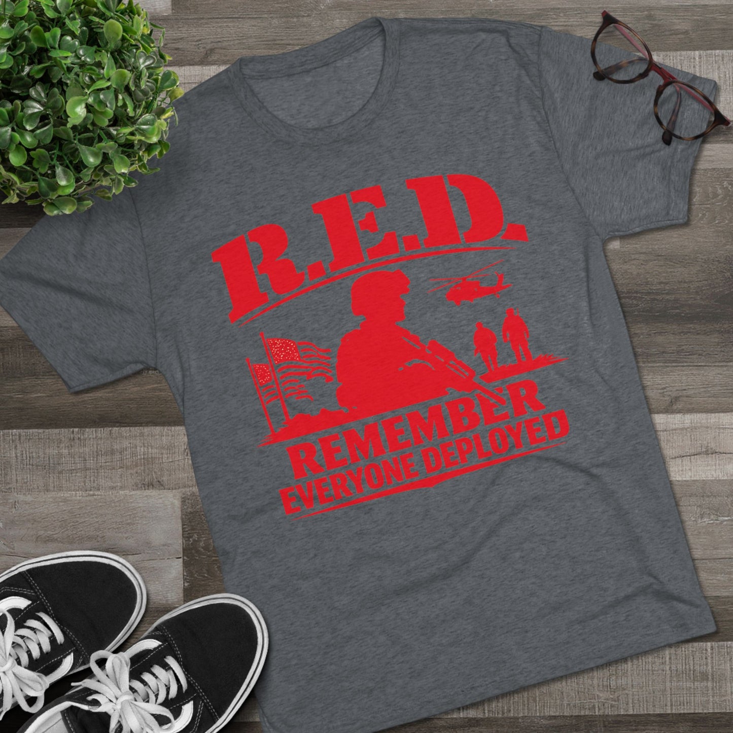 Remember Everyone Deployed (R.E.D.) Tee — FUBAR Badge Back