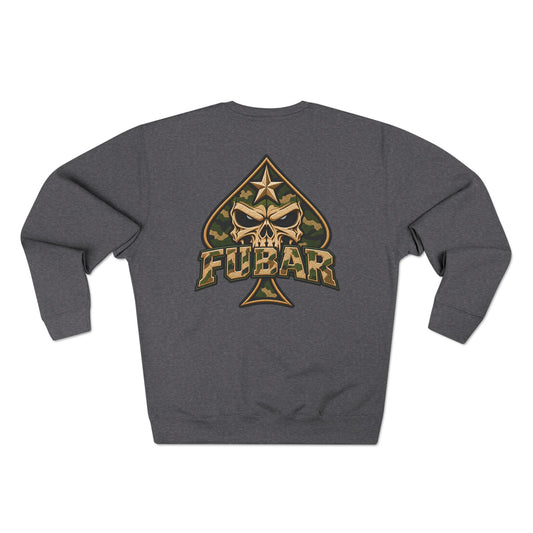FUBAR Graphic Crewneck Sweatshirt — Tactical Skull & Crosshair Design