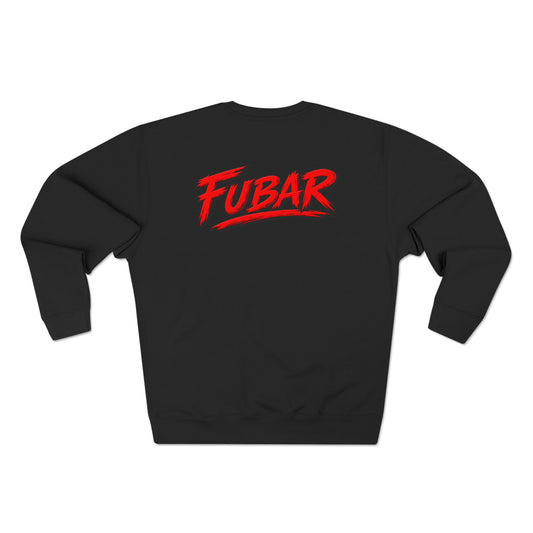 FUBAR Skull Crewneck Sweatshirt — Graphic Skull with Cap & Cigar