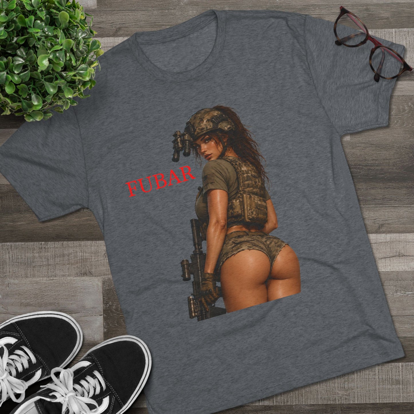 FUBAR Military Skull & Pin-Up Graphic Tee
