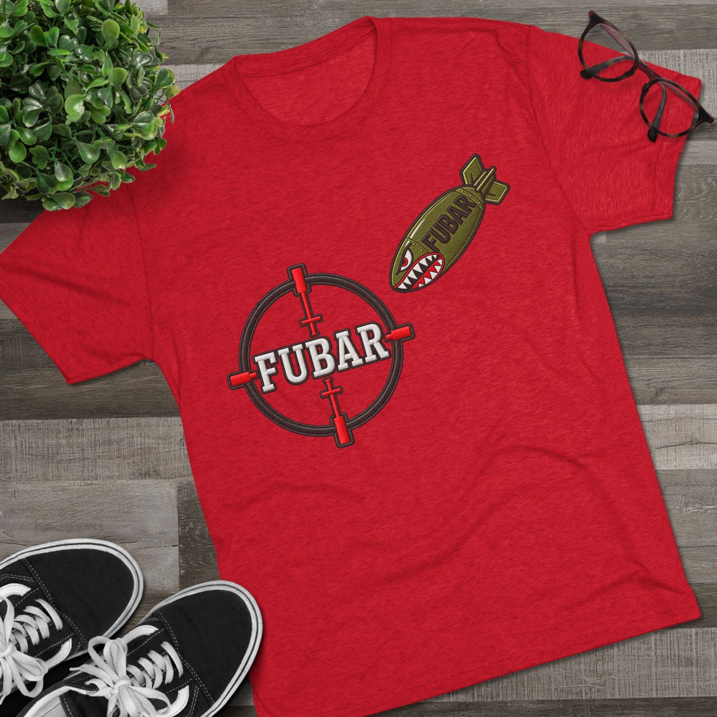 Military Inspired Bomb & Star Emblem T-Shirt