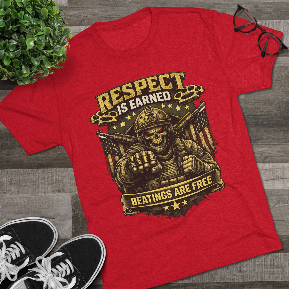 Respect Is Earned Military Skull T-Shirt