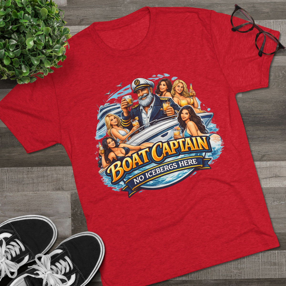 Boat Captain T‑Shirt — No Icebergs Here