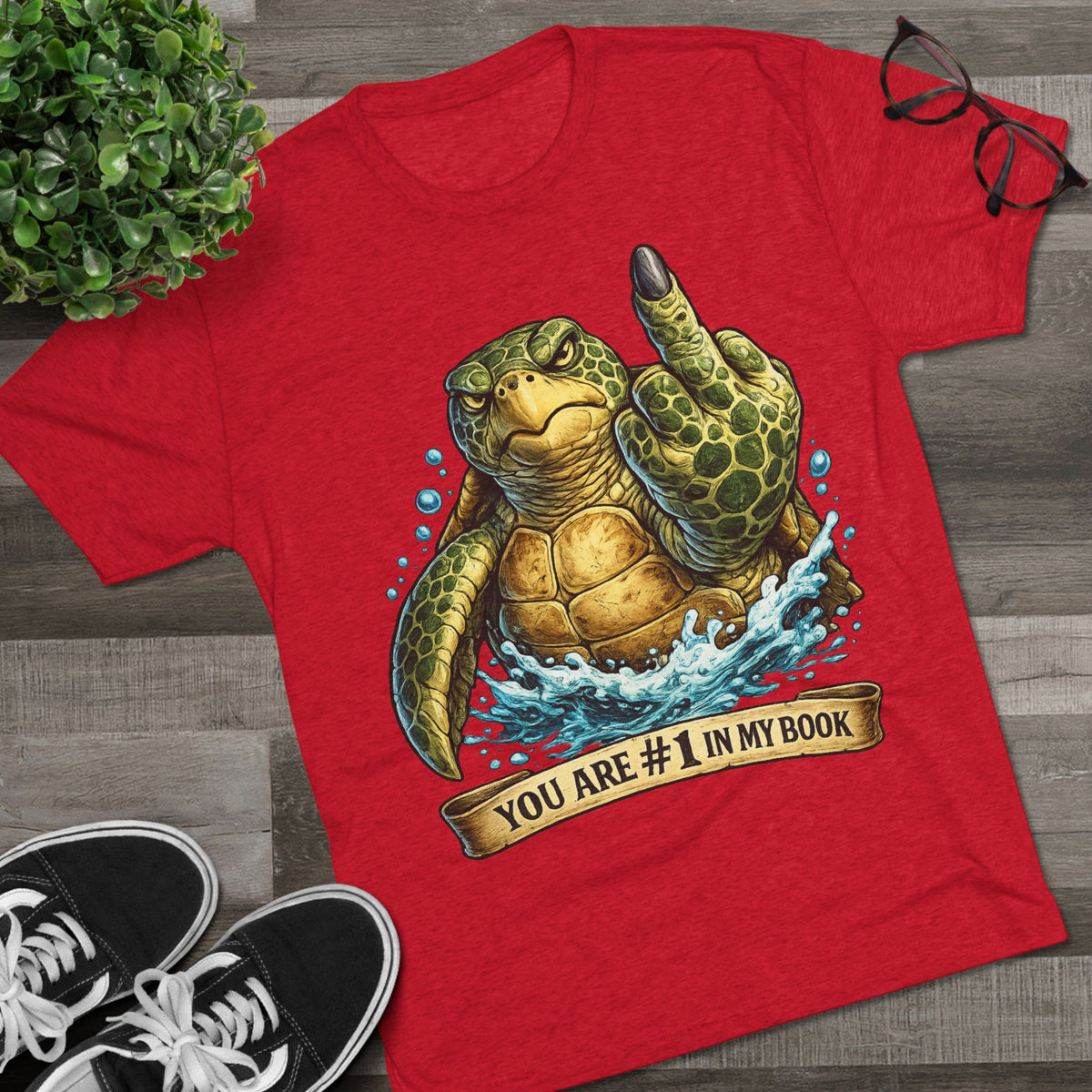 Sea Turtle Middle Finger Graphic Tee — "You Are #1 in My Book"