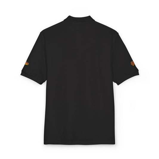 Embroidered American Flag Skull Polo
