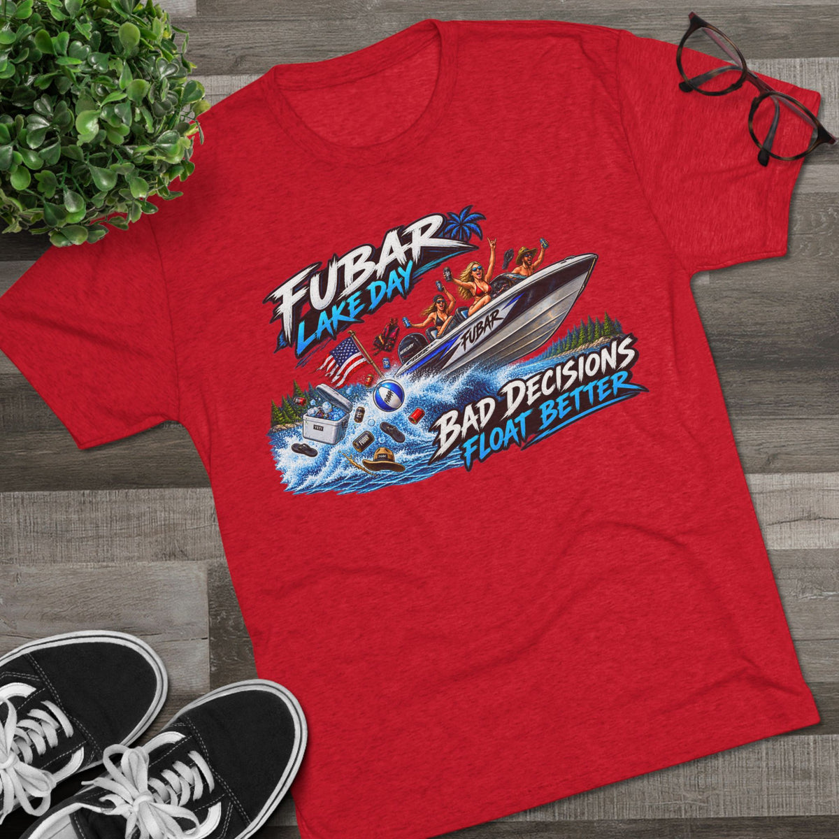 FUBAR Lake Day T‑Shirt — "Bad Decisions Float Better"