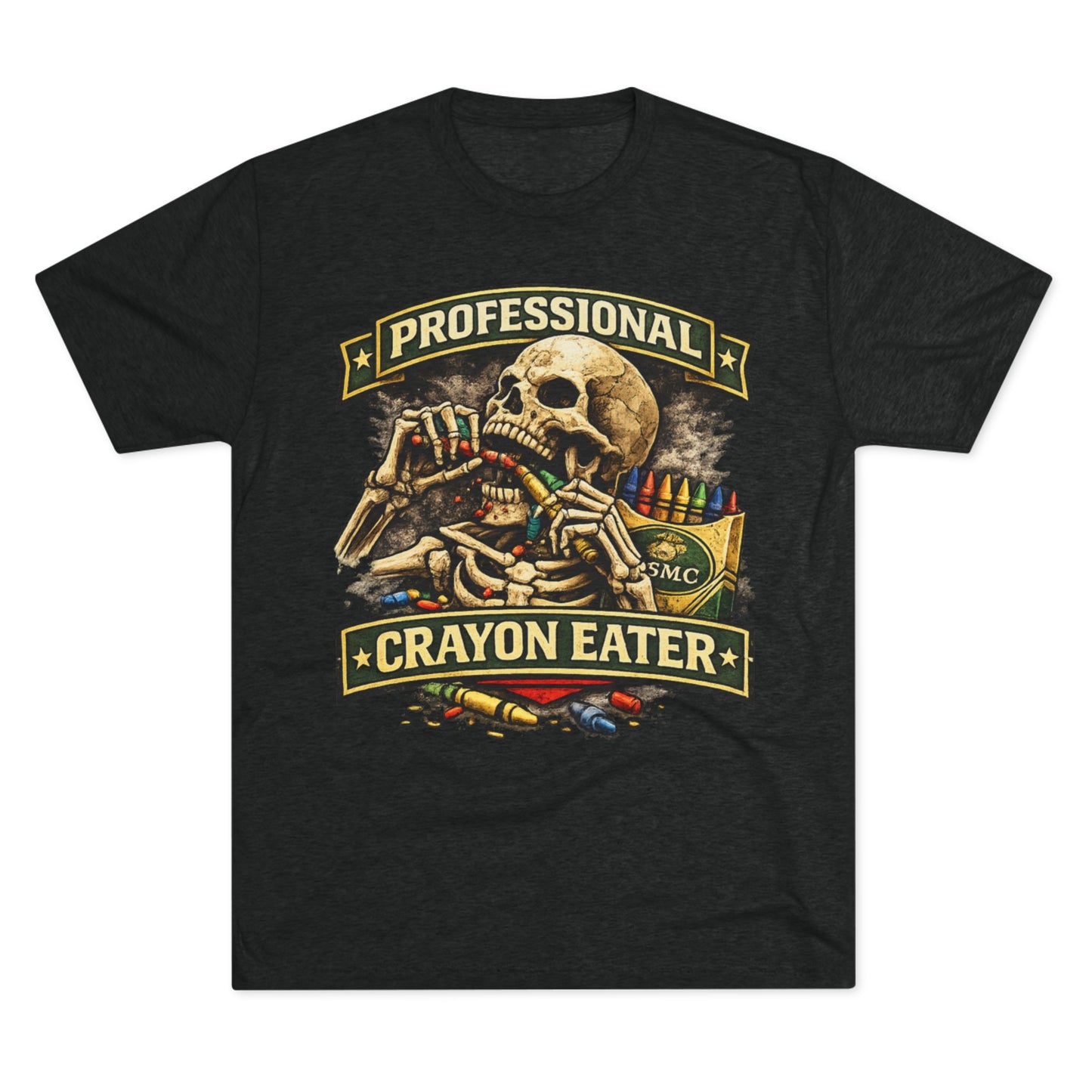 "Professional Crayon Eater" Skull Front & Pin-Up Soldier Back