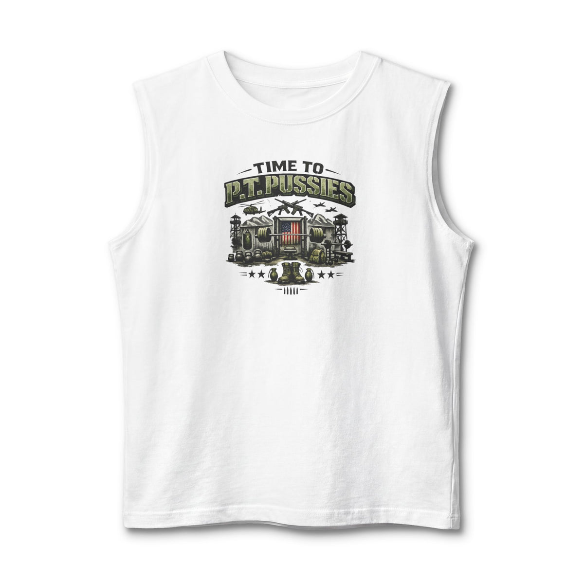 Time to P.T. Pussies Military RV Muscle (Tank Top)