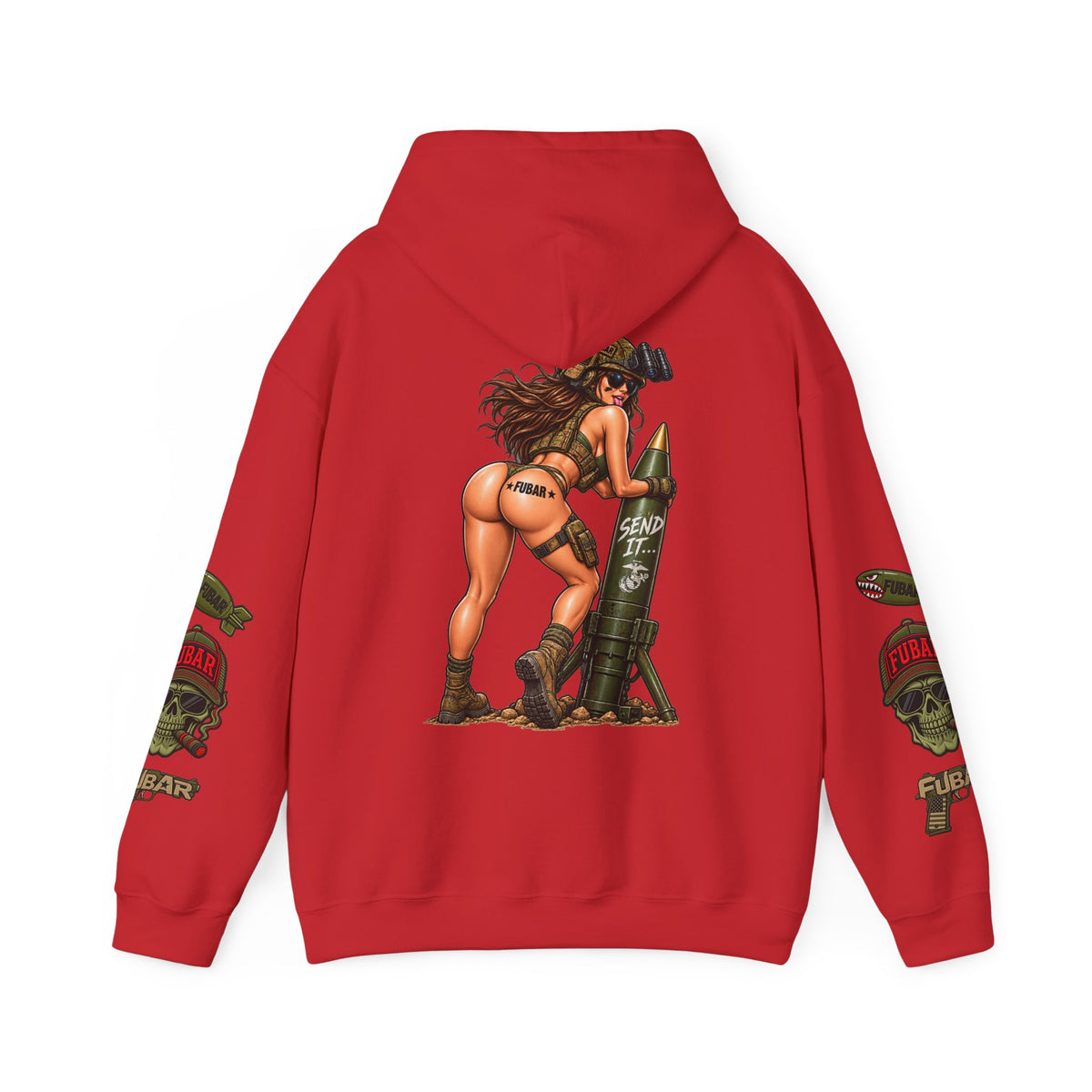 FUBAR Fashion Hoodie — Pin-Up Bomber Girl Graphic Pullover