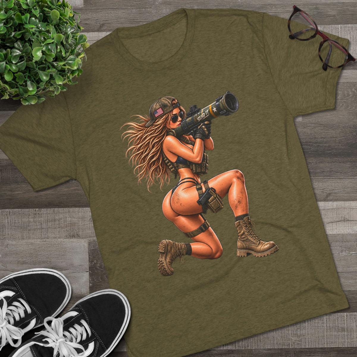 FUBAR Tactical Pin-Up Tee — Rocket Launcher Girl Graphic T-Shirt
