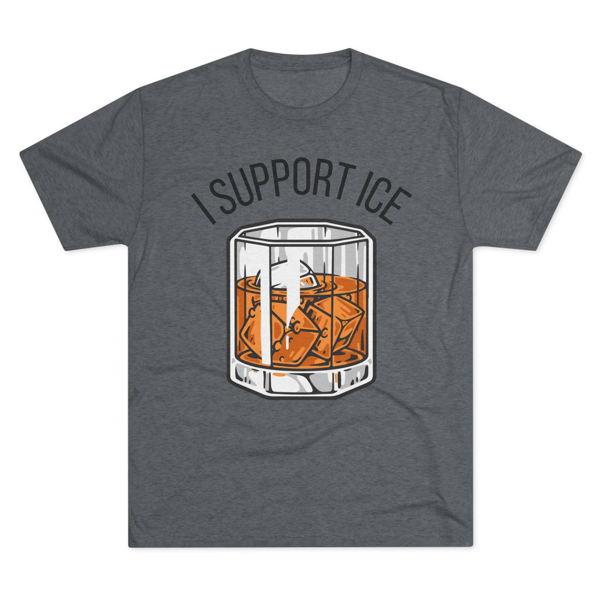 Support Ice Whiskey T-Shirt — I.C.E. Bar Glass Cocktail Tee