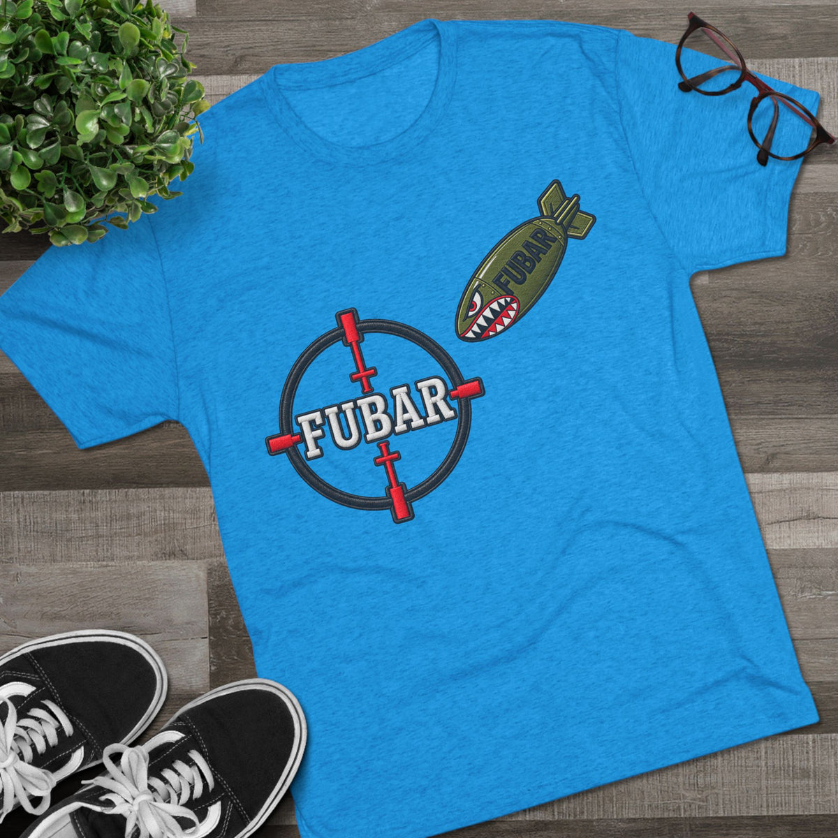 Military Inspired Bomb & Star Emblem T-Shirt