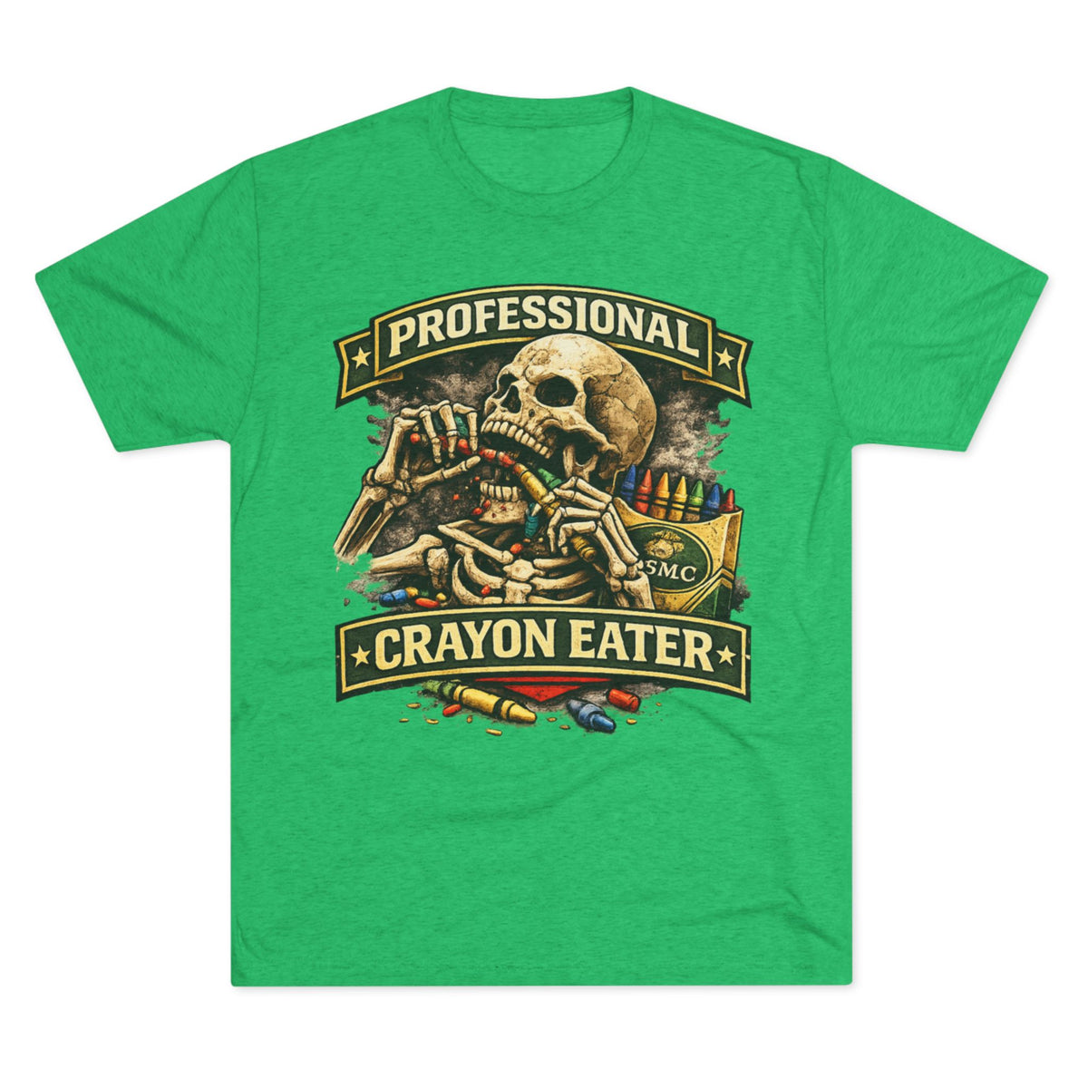 "Professional Crayon Eater" Skull Front & Pin-Up Soldier Back