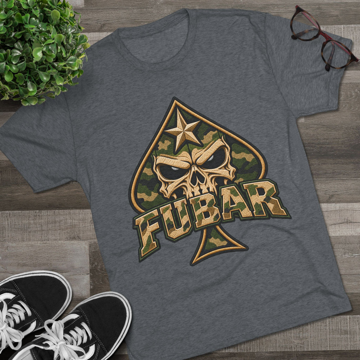 Military Ace Spade Graphic Shirt