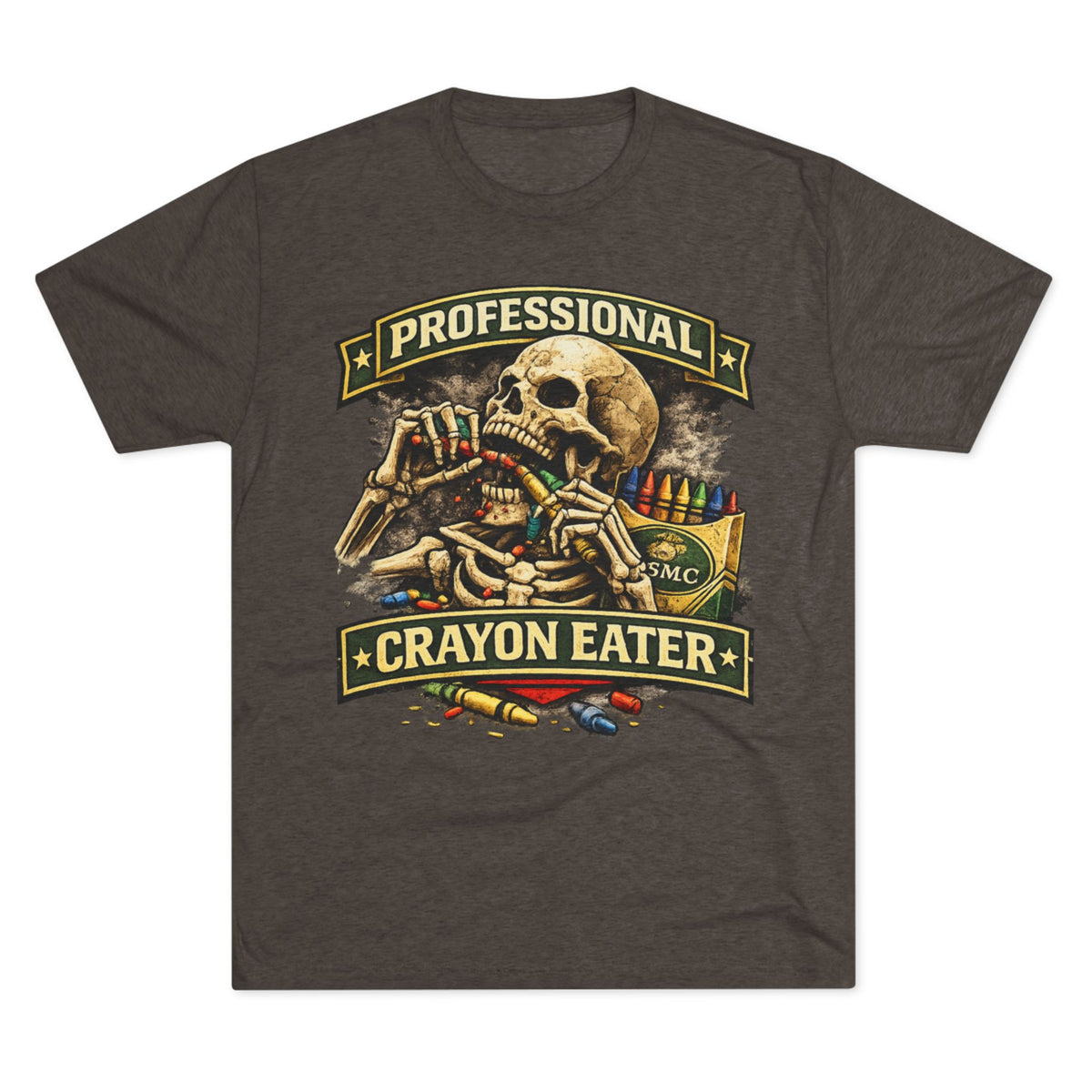 "Professional Crayon Eater" Skull Front & Pin-Up Soldier Back
