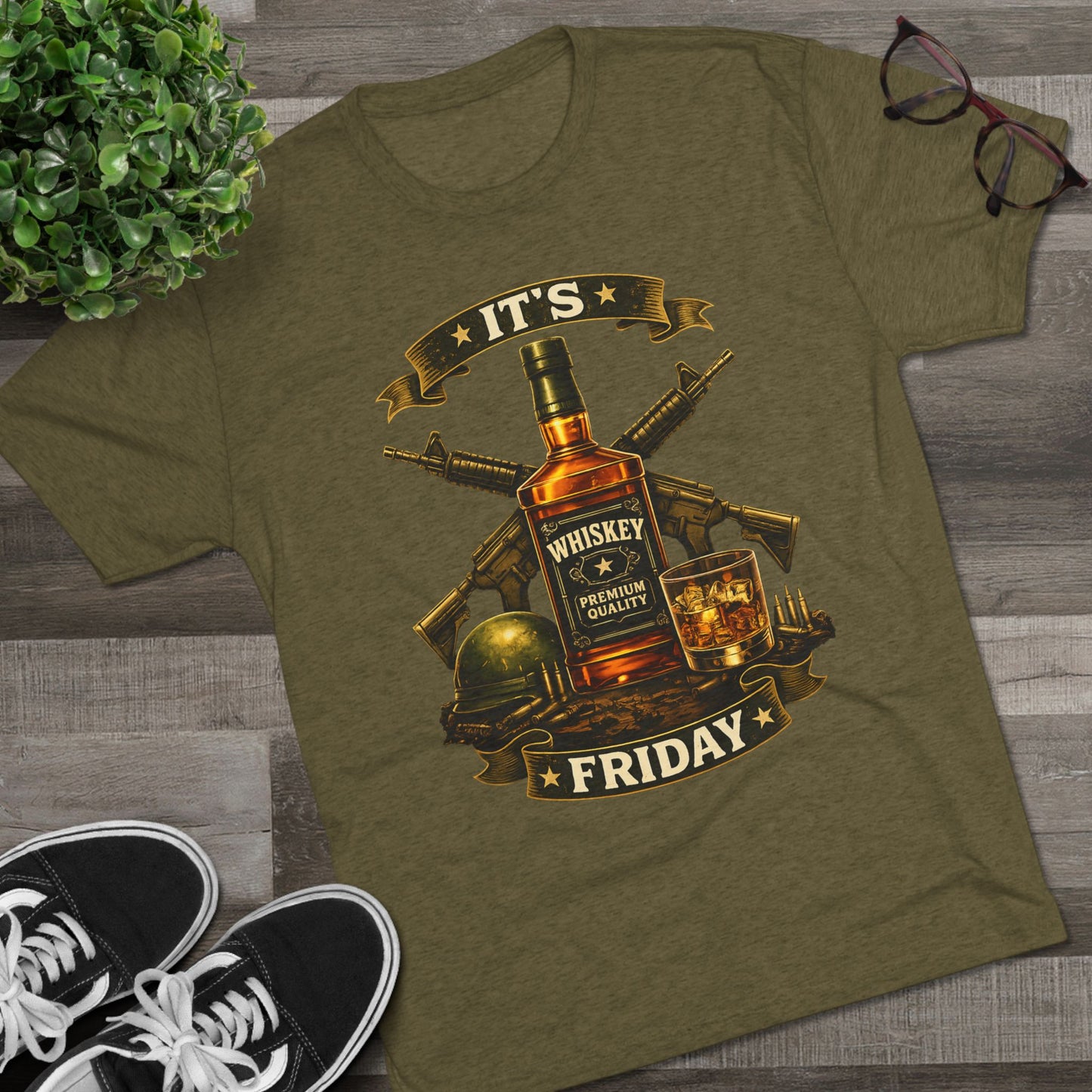 It's Friday Whiskey Tee — FUBAR Military Graphic T‑Shirt