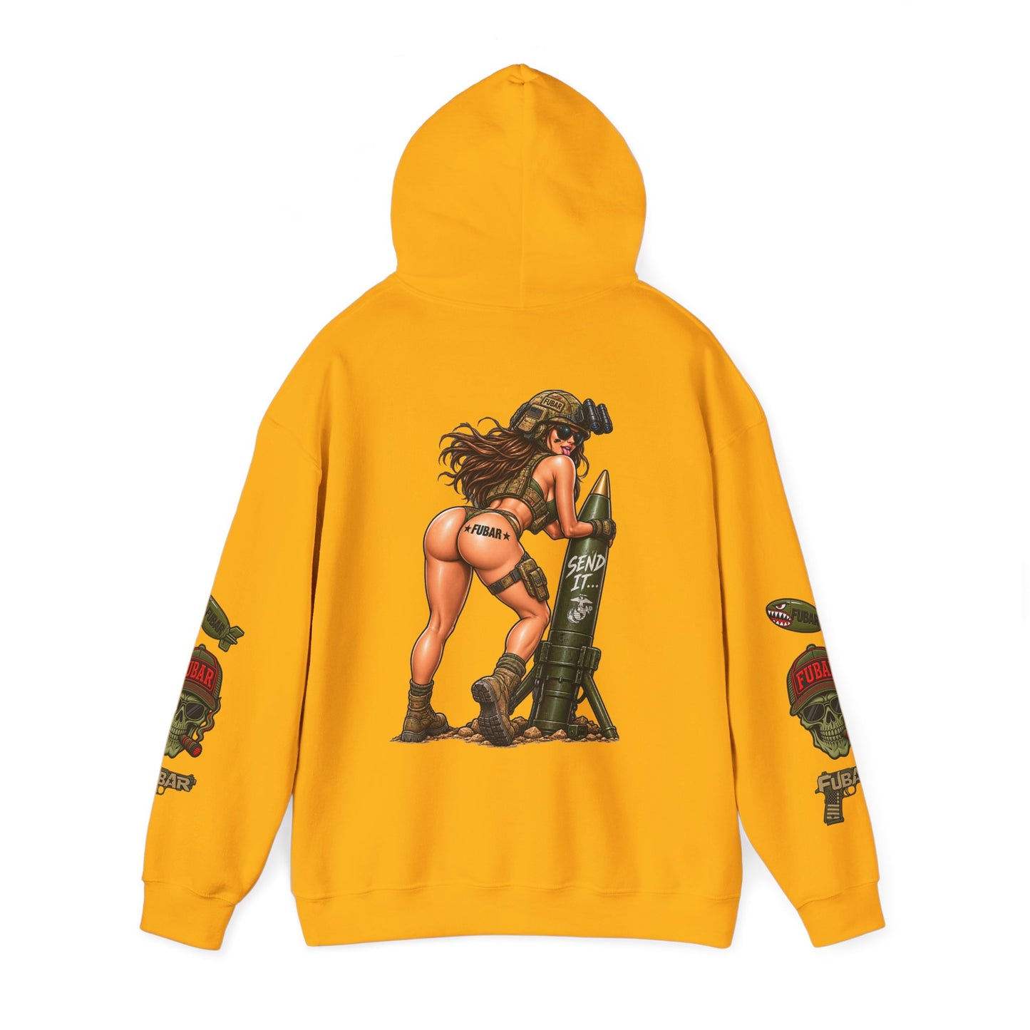 FUBAR Fashion Hoodie — Pin-Up Bomber Girl Graphic Pullover