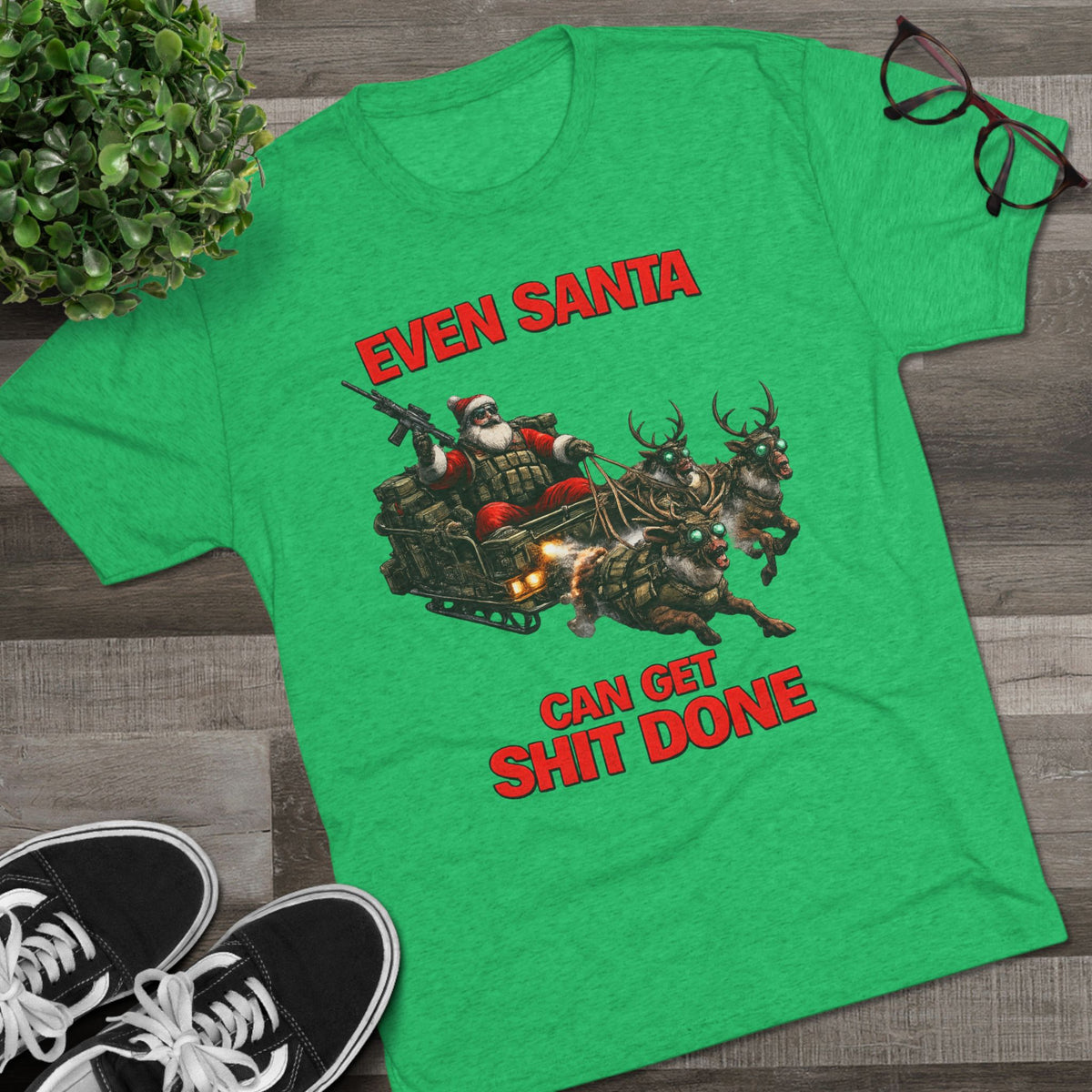 Even Santa Can Get Shit Done Christmas Tee