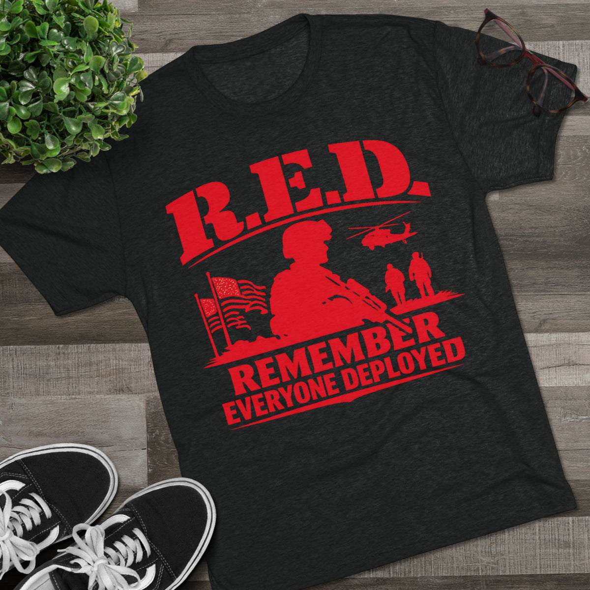 Remember Everyone Deployed (R.E.D.) Military Tribute T-Shirt