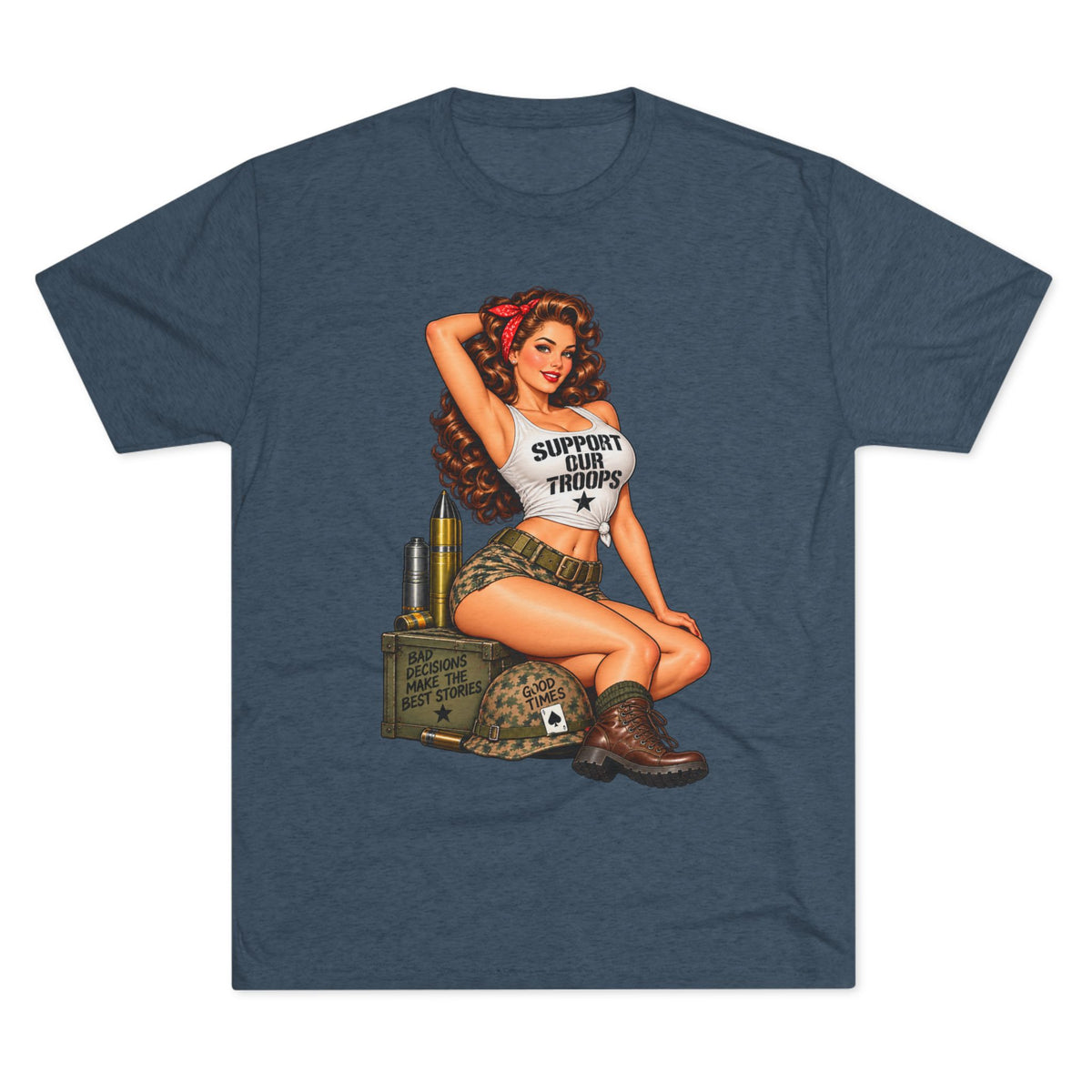 Support Our Troops Pinup T‑Shirt