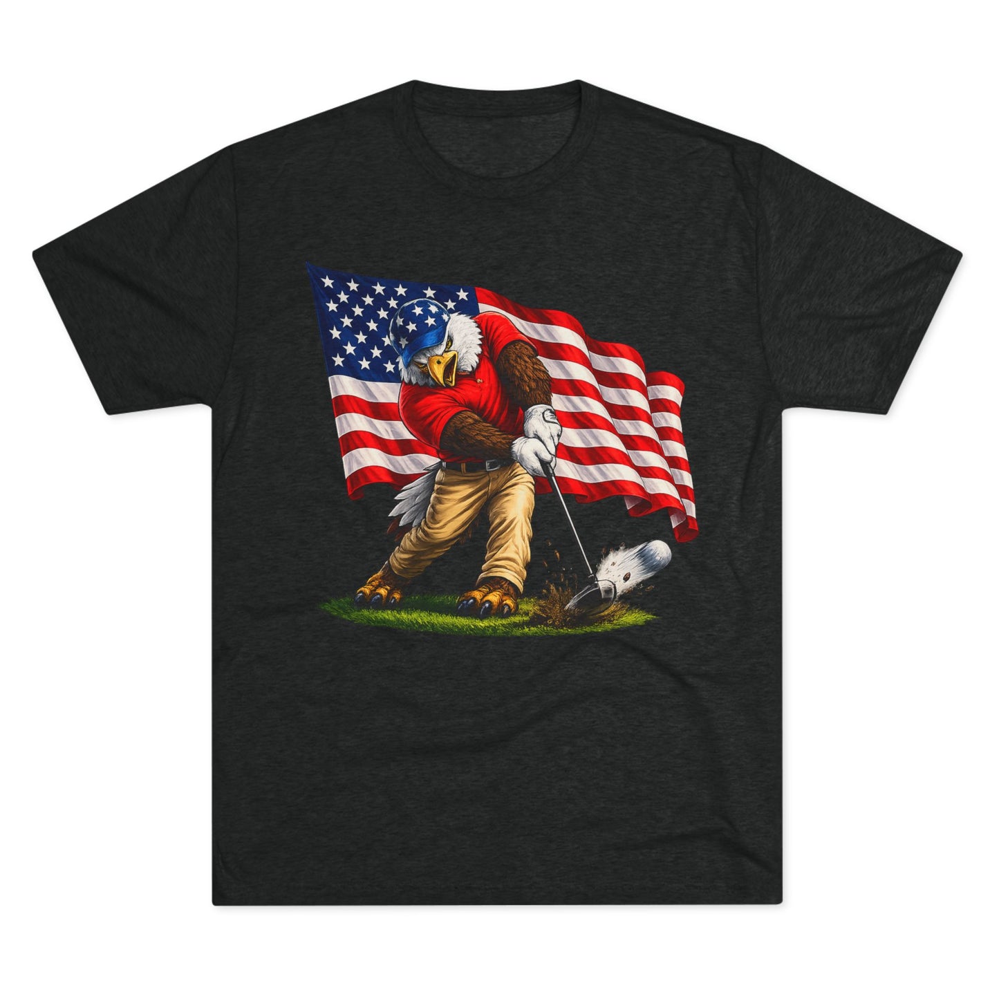 Eagle Swinging with American Flag