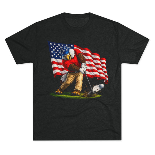 Eagle Swinging with American Flag