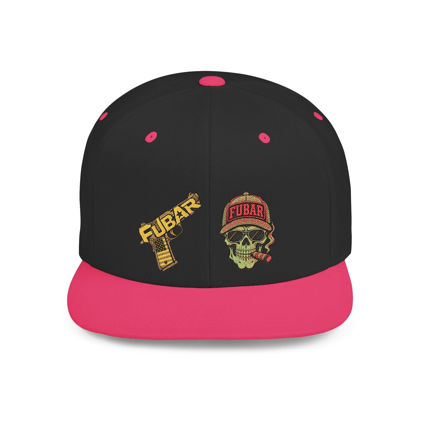 Skull & Pistol Flat Bill Snapback Hat