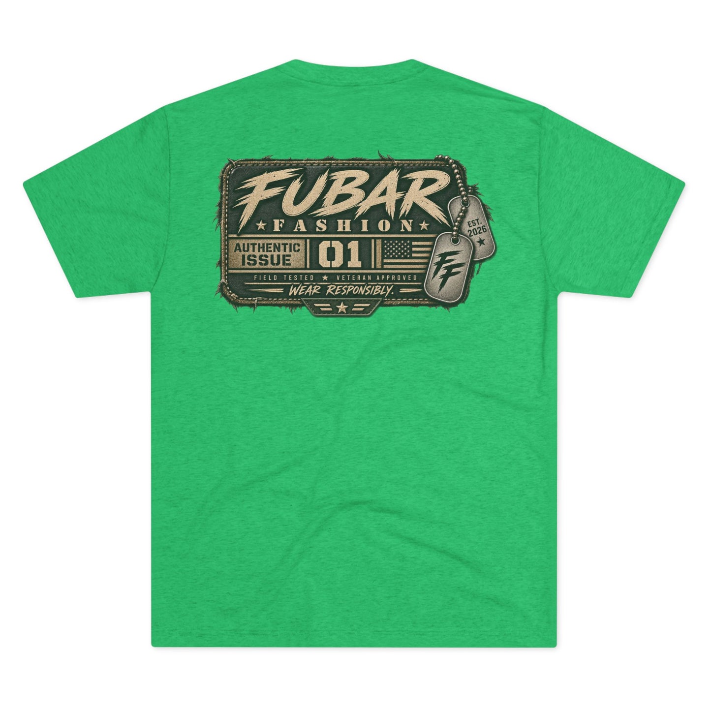 FUBAR Vintage Military Graphic Tee — American Flag Patch Design