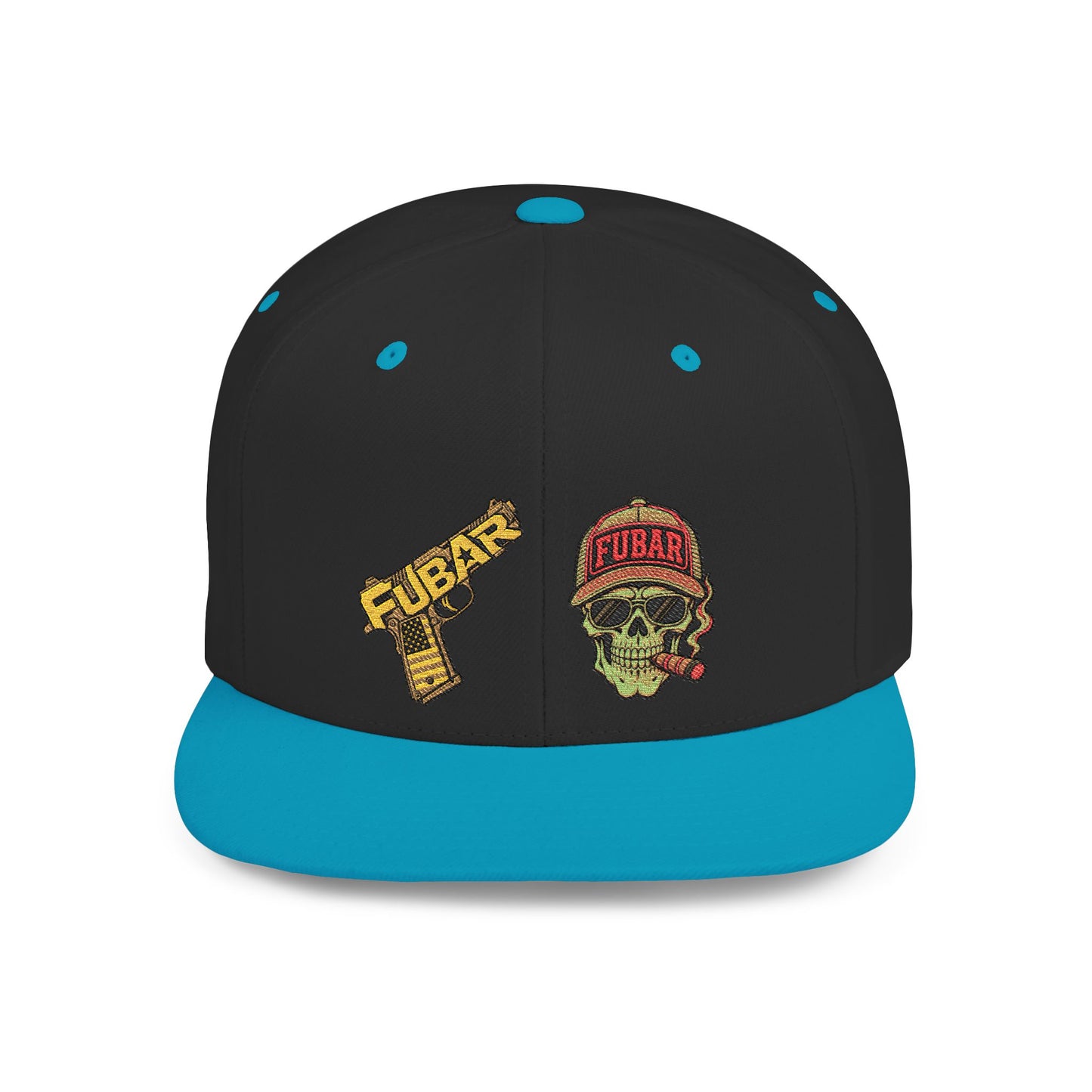 Skull & Pistol Flat Bill Snapback Hat