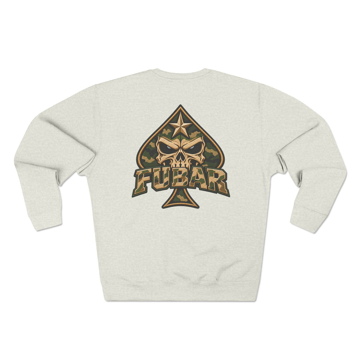 FUBAR Graphic Crewneck Sweatshirt — Tactical Skull & Crosshair Design