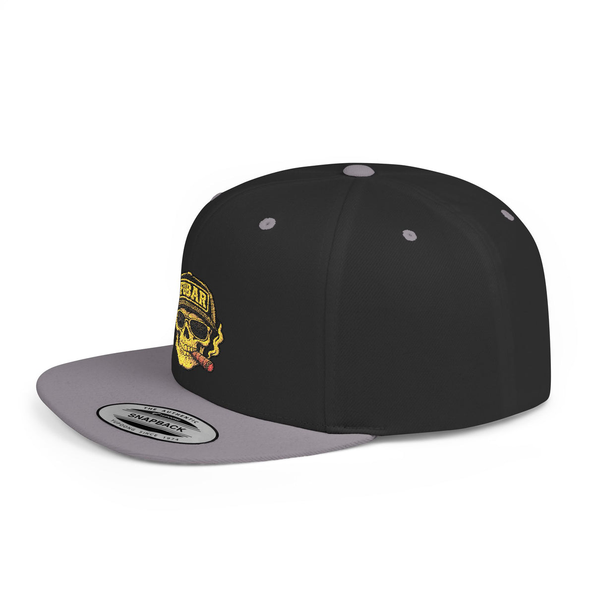 FUBAR Skull Snapback Hat - Flat Bill Embroidered Cap