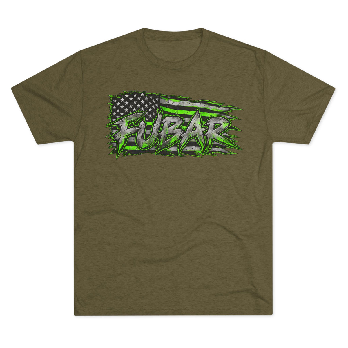 Distressed American Flag & Neon Green Script