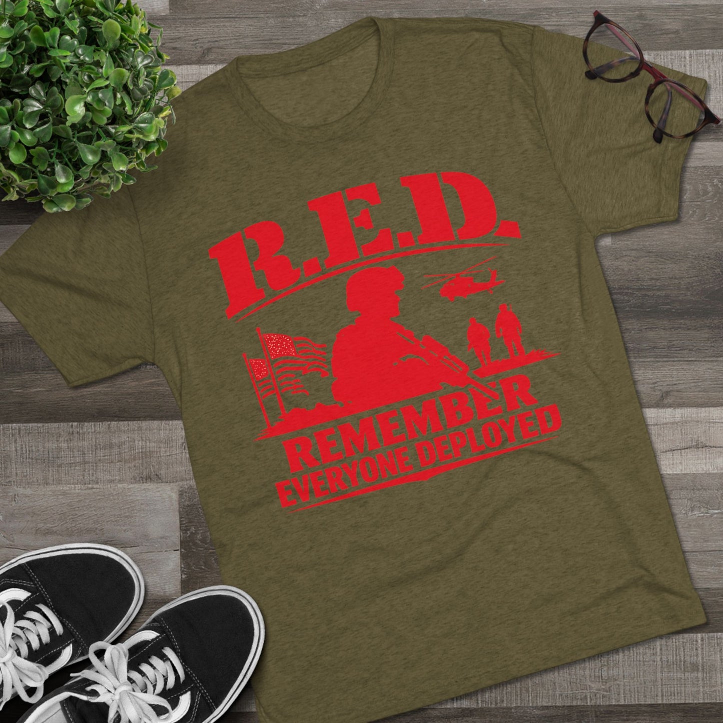 Remember Everyone Deployed (R.E.D.) Tee — FUBAR Badge Back