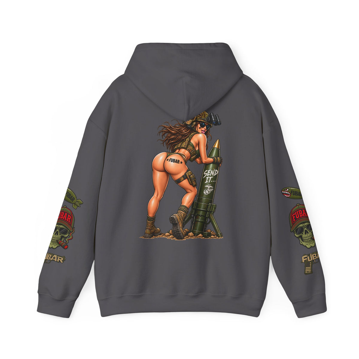 FUBAR Fashion Hoodie — Pin-Up Bomber Girl Graphic Pullover