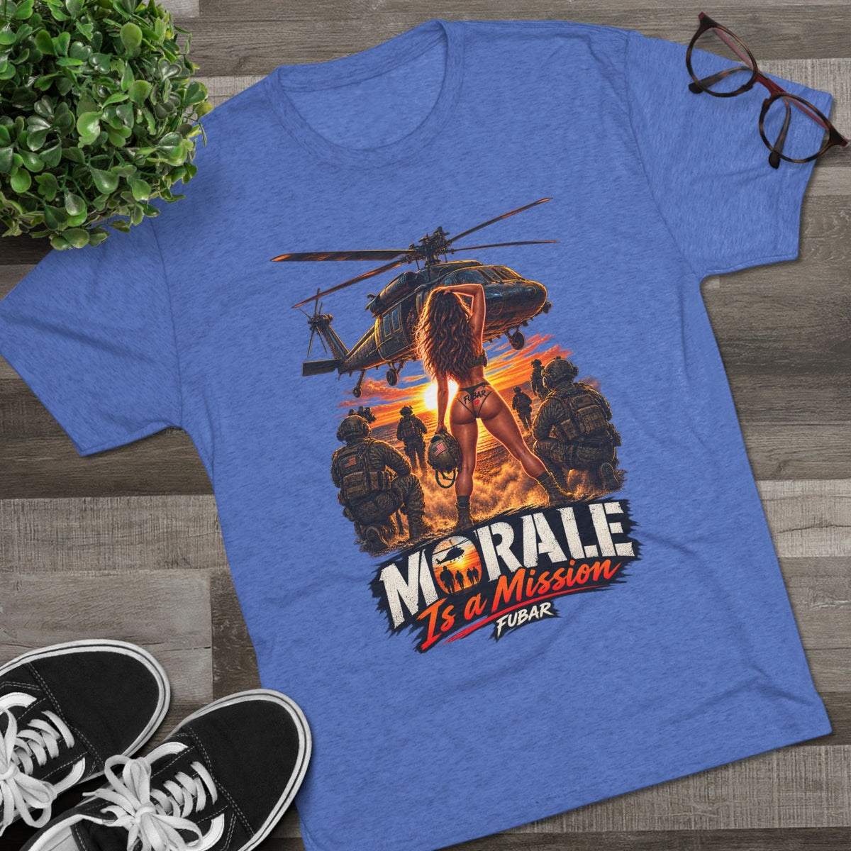 "Morale Is a Mission" FUBAR Skull Graphic Shirt