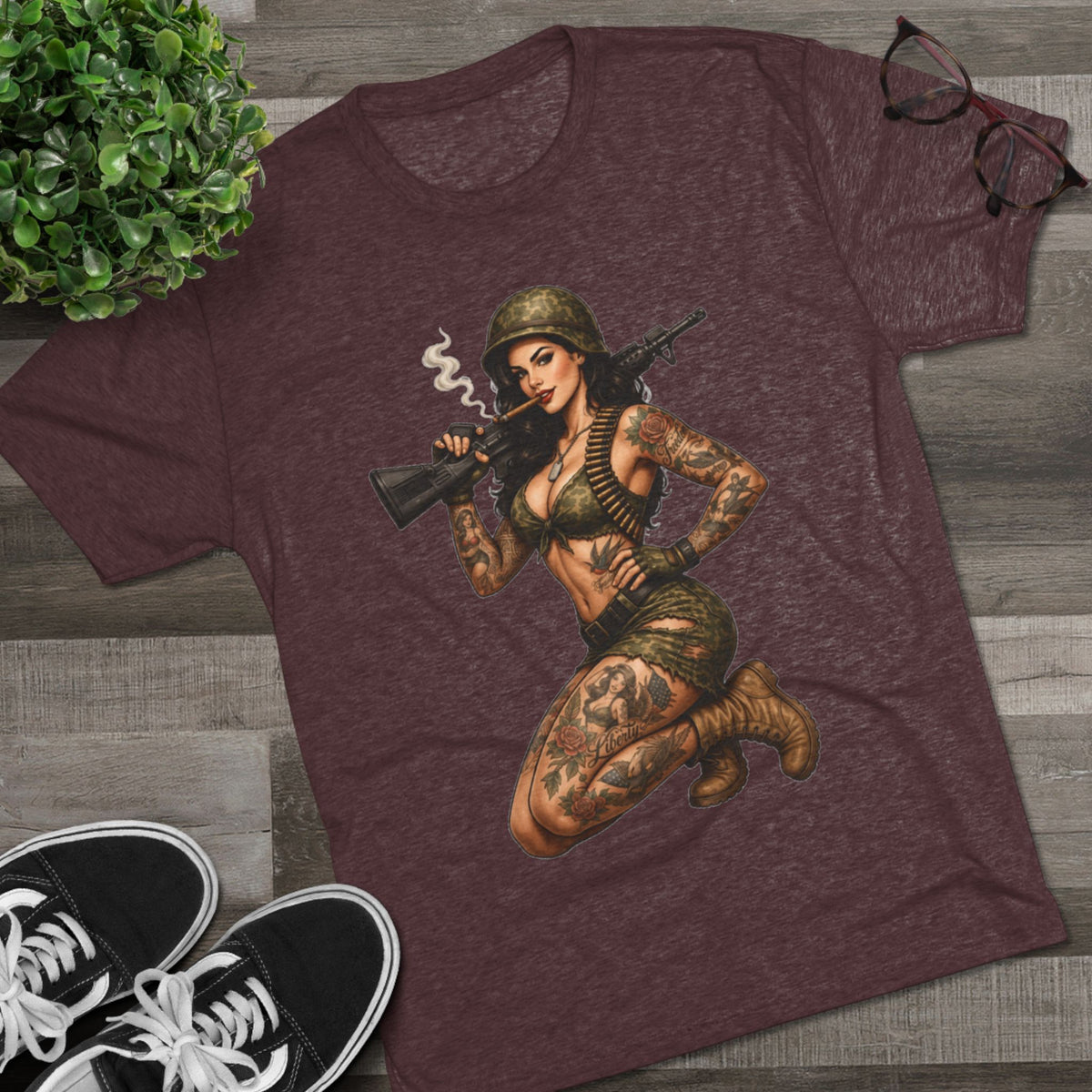 Tattooed Pin-Up Soldier (T-Shirt)