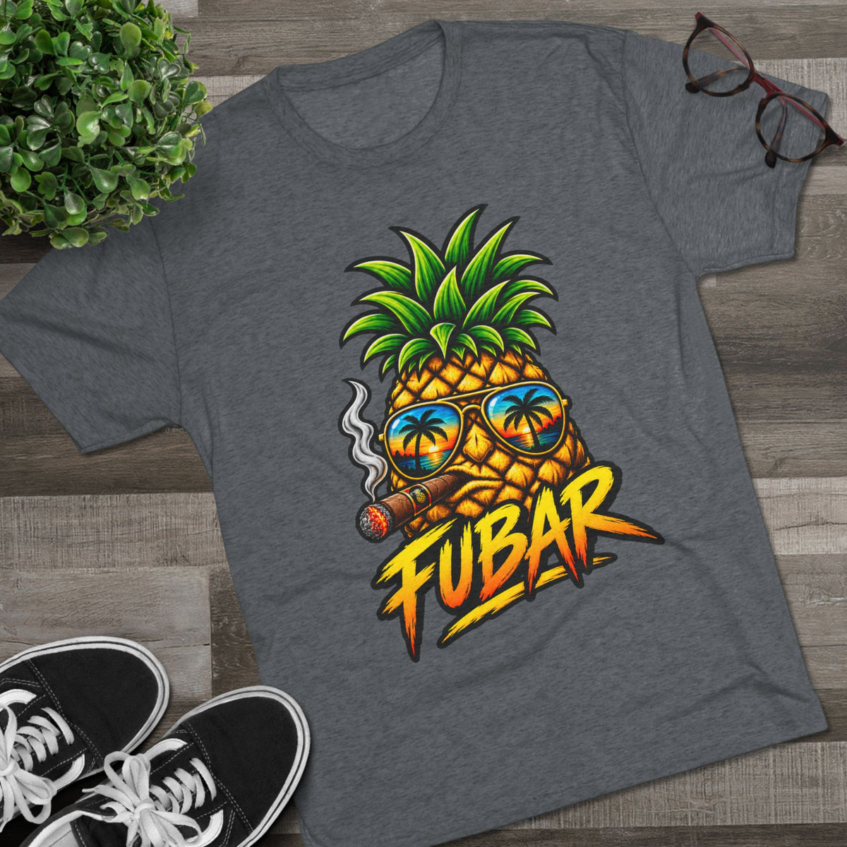 FUBAR Pineapple T-Shirt — Tropical Sunglasses Graphic Tee