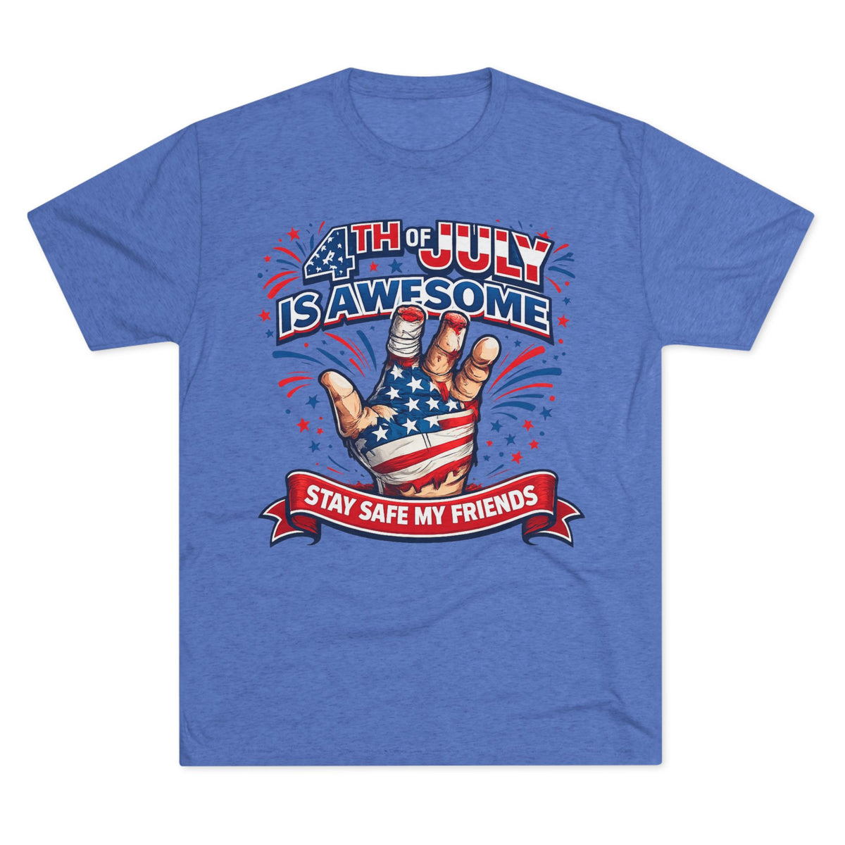 "4th of July Is Awesome" Patriotic Fireworks Shirt (Back: FUBAR)
