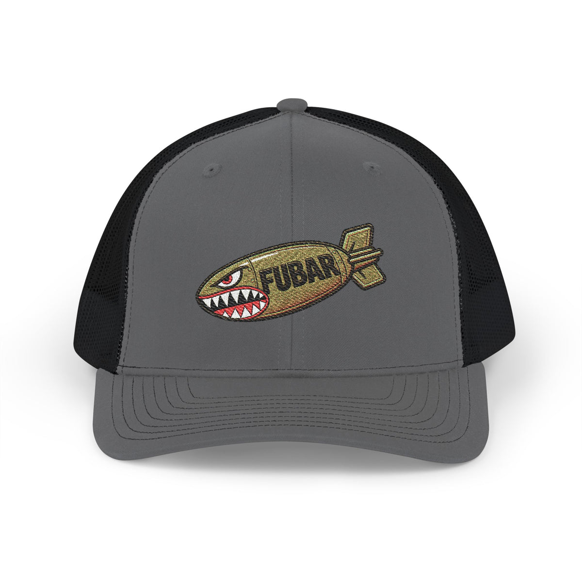 Richardson Trucker Cap — Shark Bomb Snapback (Embroidered)