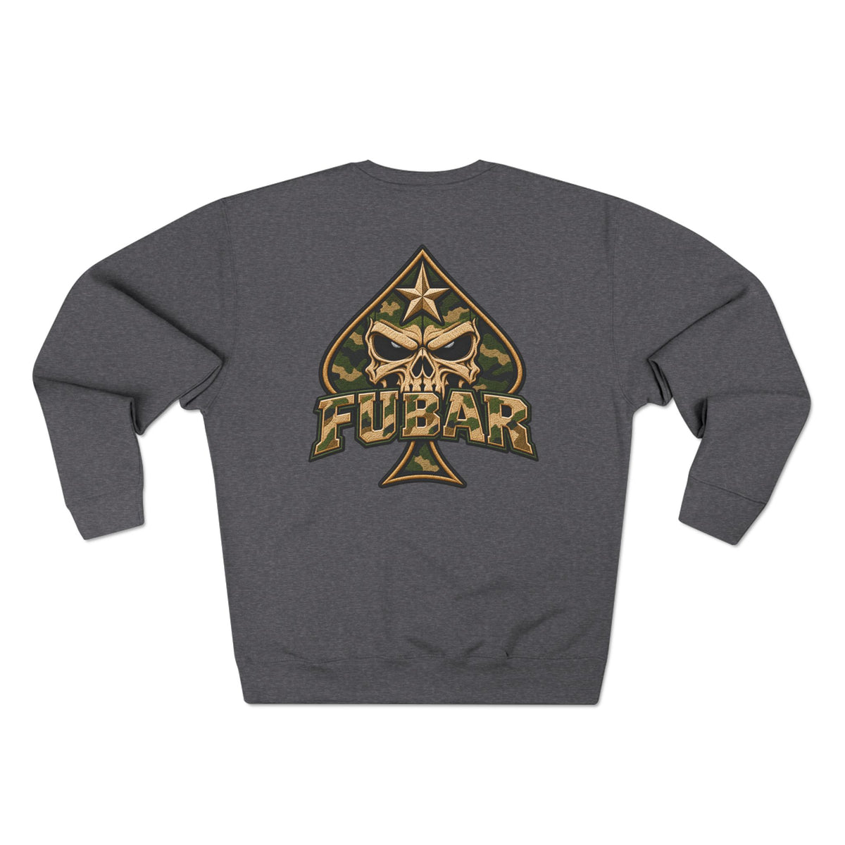 FUBAR Graphic Crewneck Sweatshirt — Tactical Skull & Crosshair Design