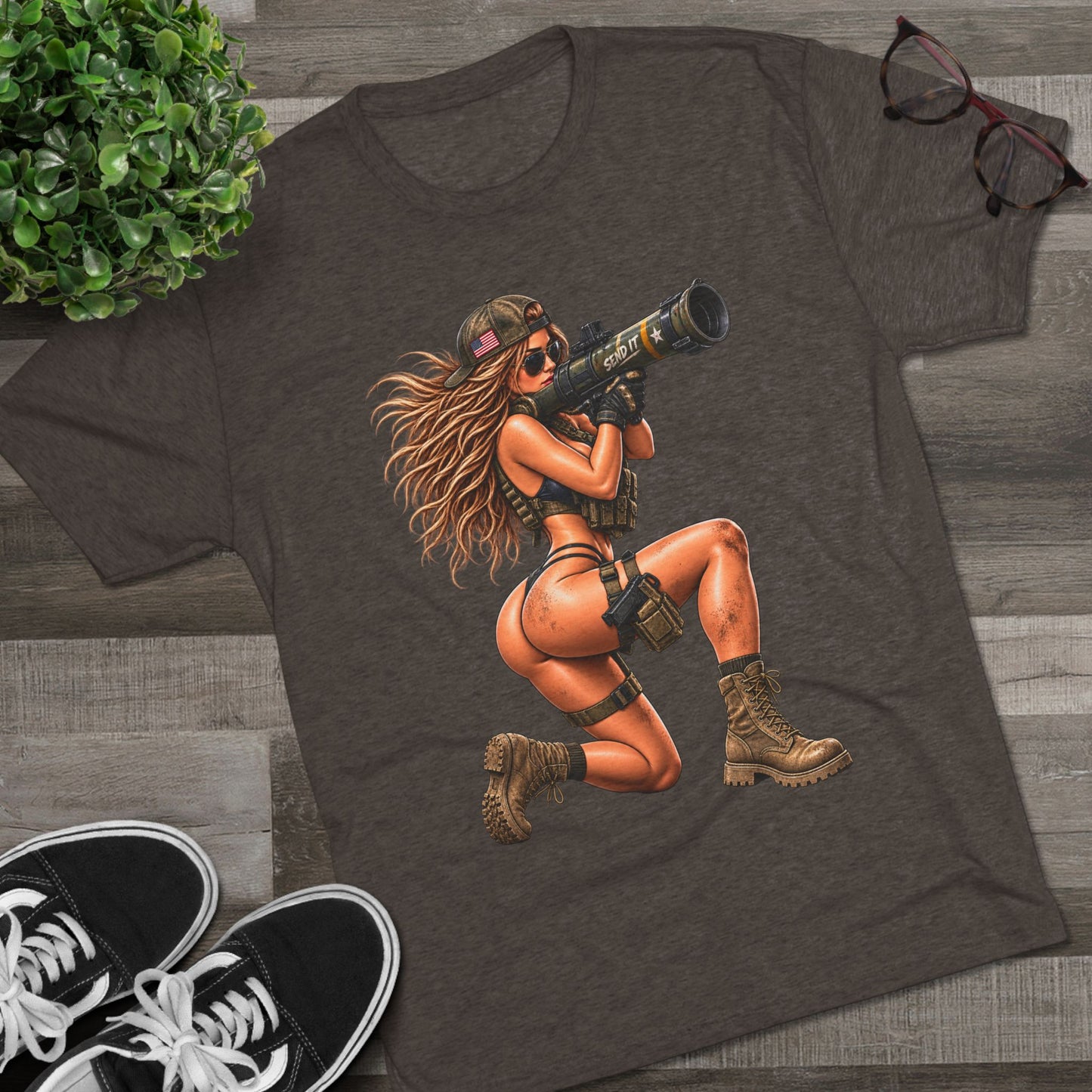 FUBAR Tactical Pin-Up Tee — Rocket Launcher Girl Graphic T-Shirt