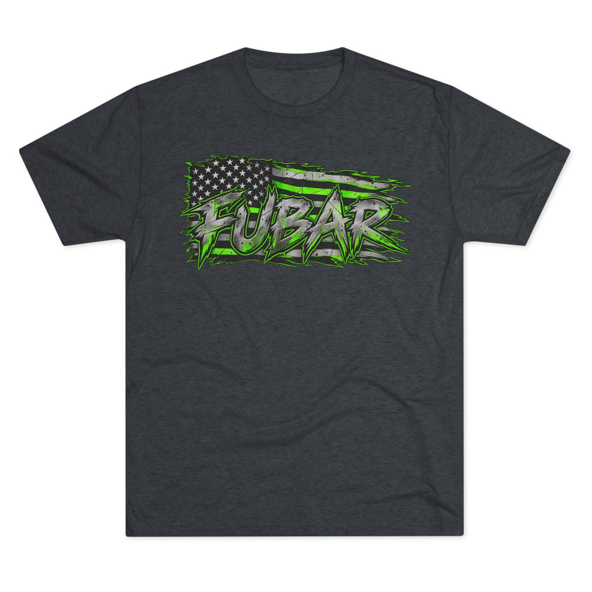 Distressed American Flag & Neon Green Script