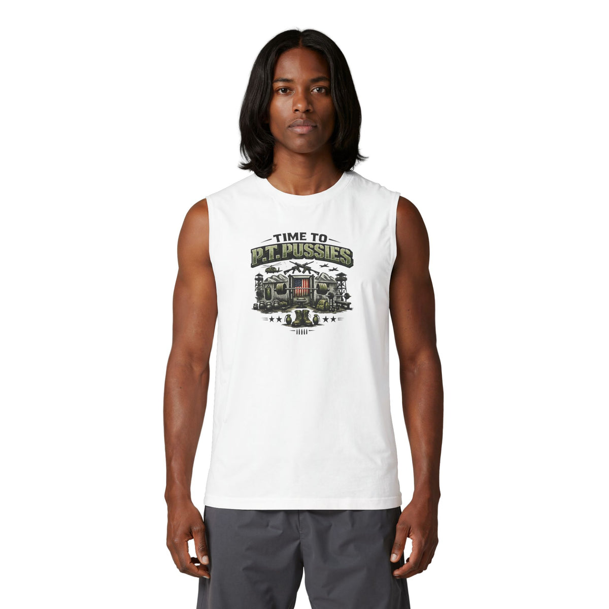 Time to P.T. Pussies Military RV Muscle (Tank Top)