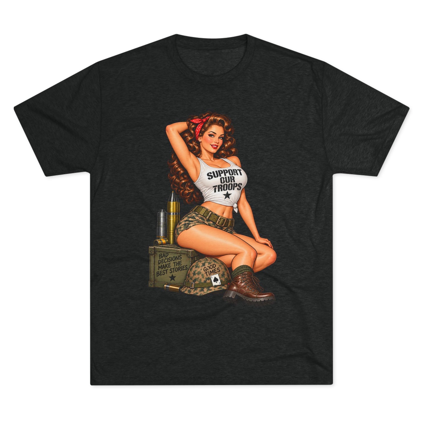 Support Our Troops Pinup T‑Shirt