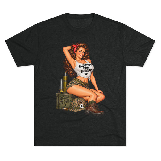 Support Our Troops Pinup T‑Shirt