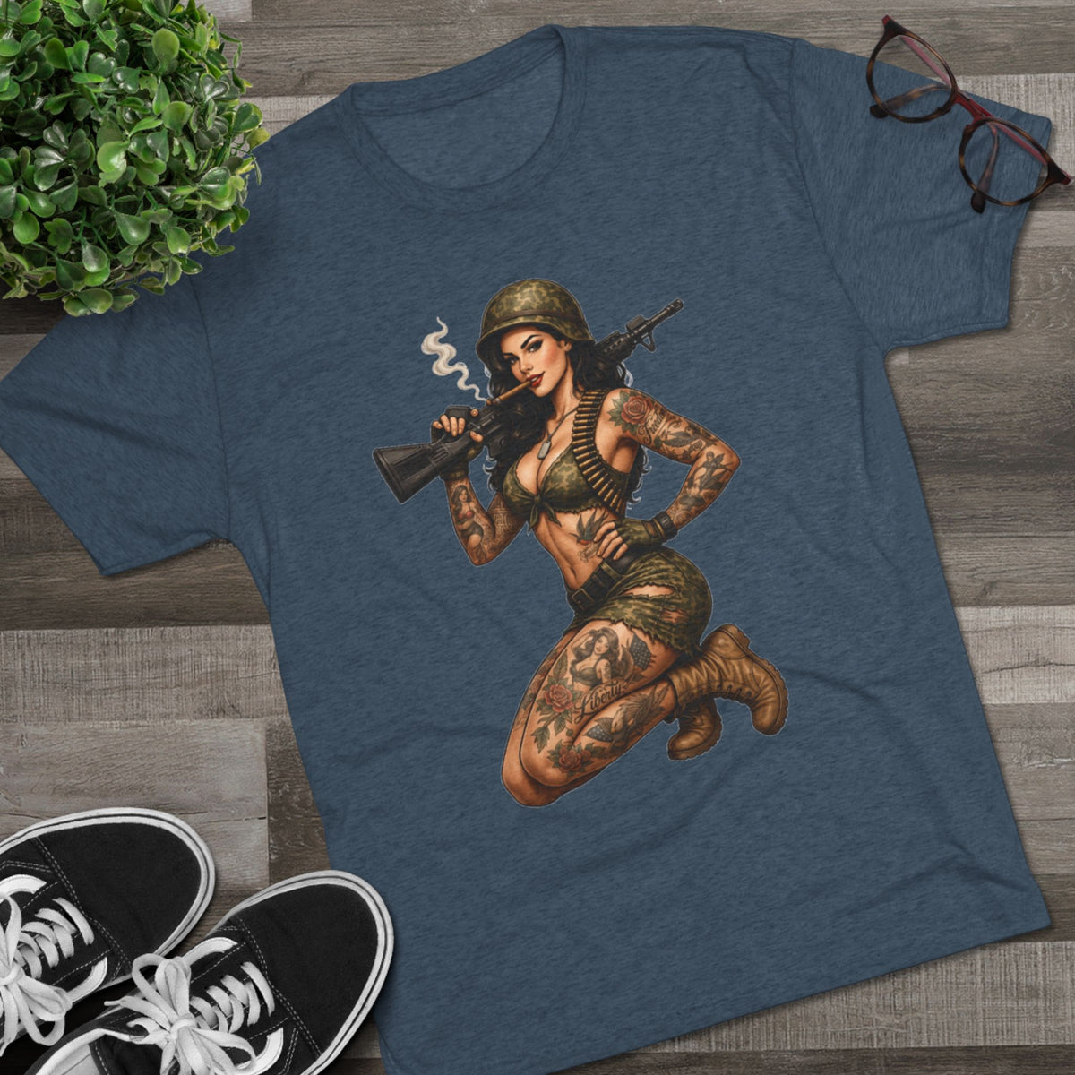 Vintage Pin-Up Soldier & 'FUBAR' Grenade Design