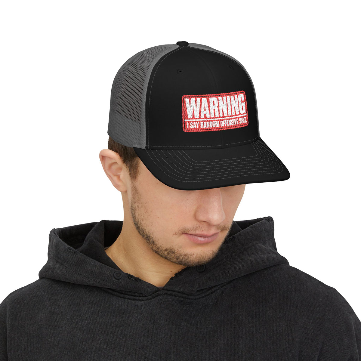 Richardson-Warning- Snapback Trucker Cap (Embroidered)