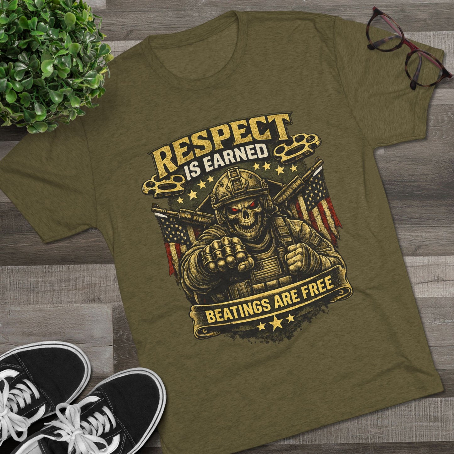 Respect Is Earned Military Skull T-Shirt