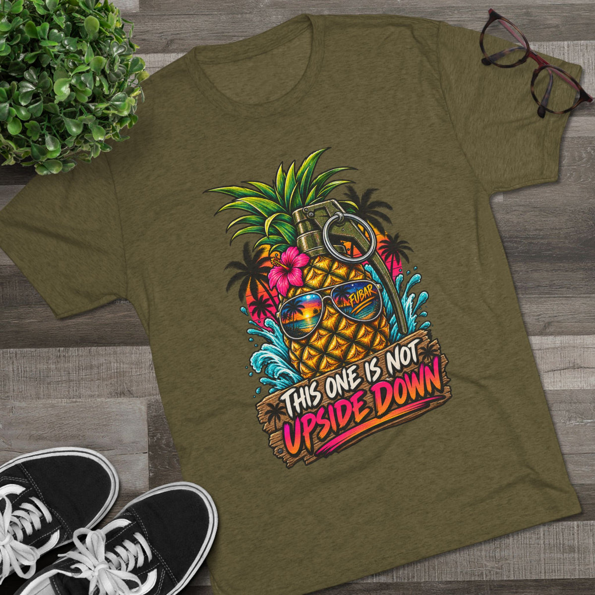 Pineapple Grenade Tee "This One Is Not Upside Down"