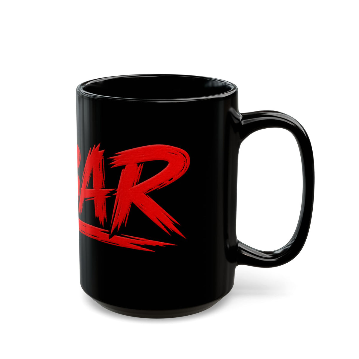 Black Mug with Bold Red 'CUBAR' Brushstroke Design — 11oz & 15oz